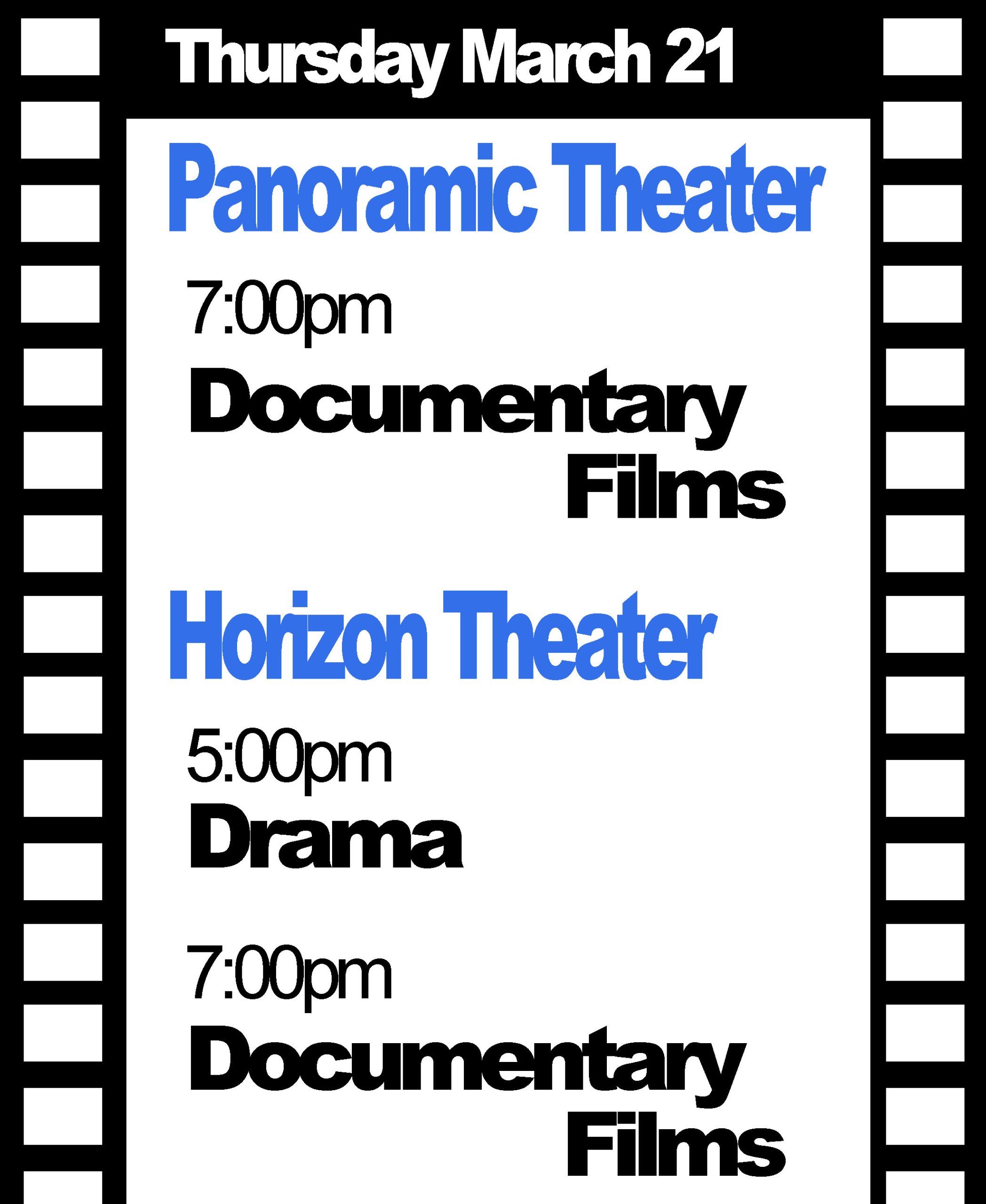 Film on Thursday – Panoramic Theater 6042 and Horizon Theater 7038 –  Artomatic